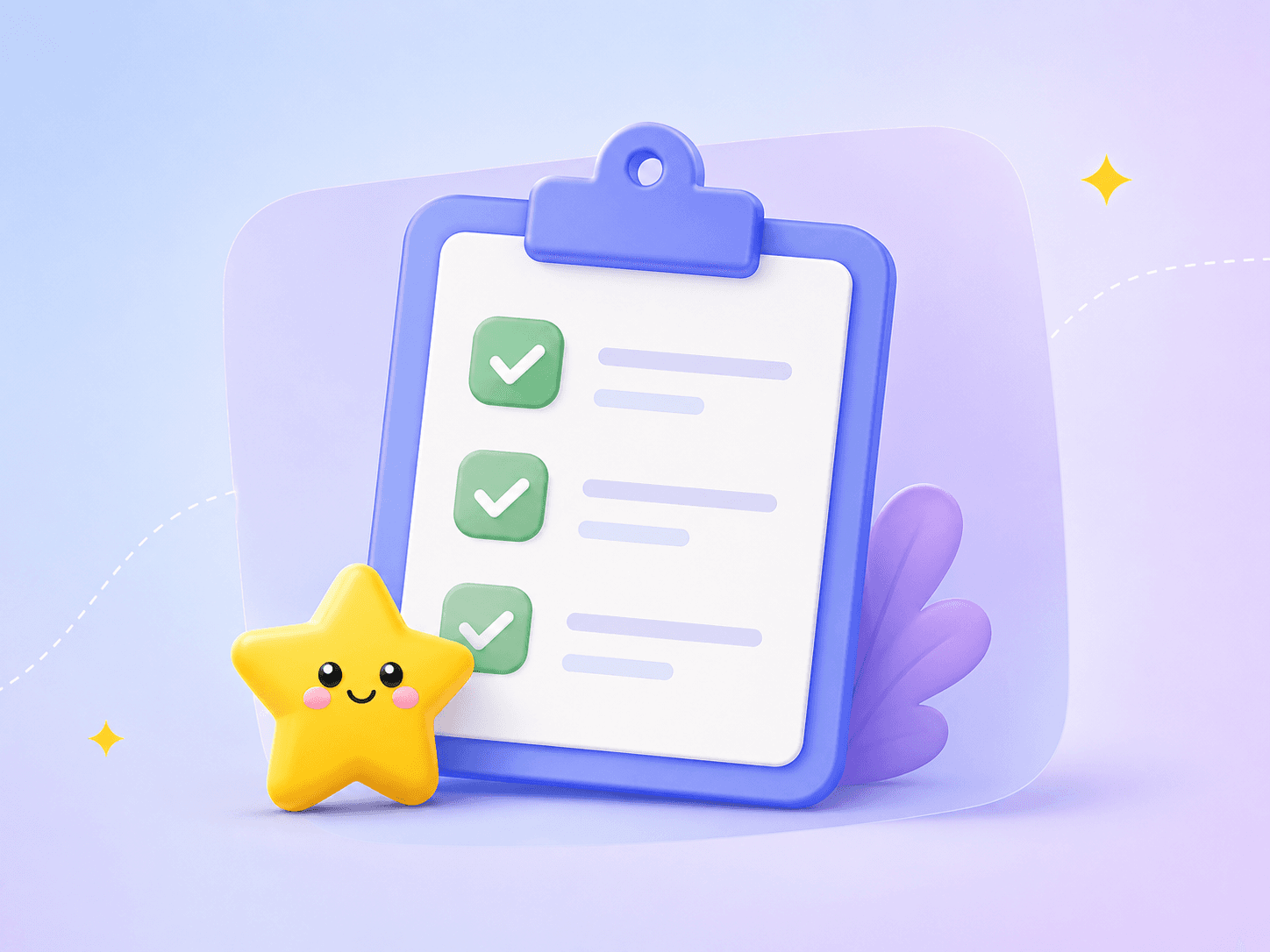Checklist infantil organizado com a estrela Miori